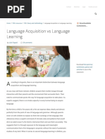 Language Acquisition Vs Language Learning