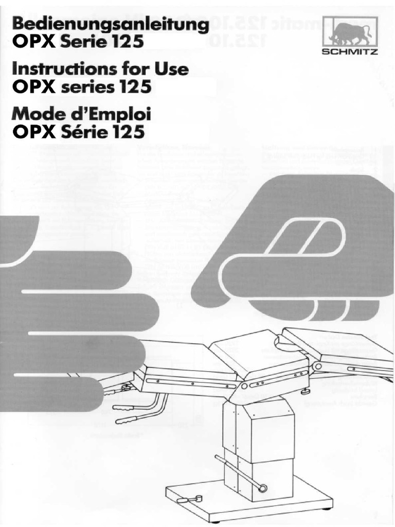 Schmitz OPX Operation Table - User Manual (En, De, FR) | PDF