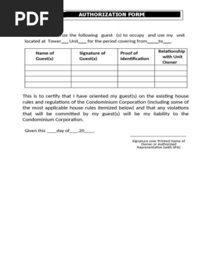 Authorization Form