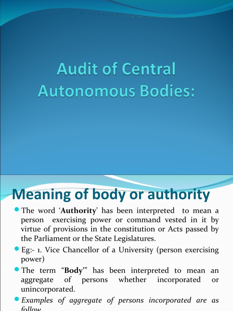 Audit Guidelines for Autonomous Bodies | PDF | Financial Audit ...