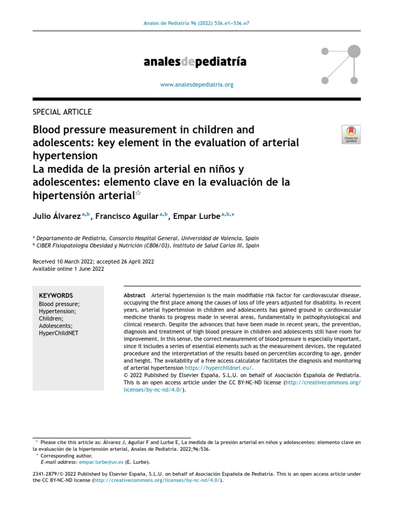 Pediatric Hypertension Insights | PDF | Blood Pressure | Hypertension