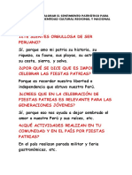 Propósito:: Revalorar El Sentimiento Patriótico para Fortalecer La Identidad Cultural Regional Y Nacional