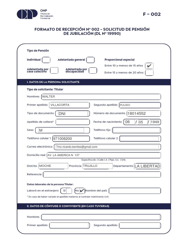 Anexo 1 formato de recepci n n 002 pension jubilacion editable pdf