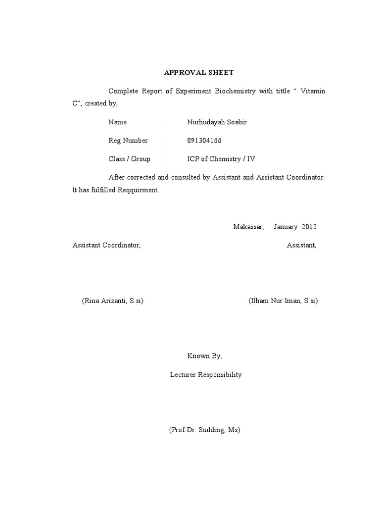Laporan Vit C PDF Vitamin C Cofactor (Biochemistry)