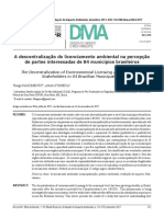(Artigo) A Descentralização Do Licenciamento Ambiental Na Percepção de Partes Interessadas de 84 Municípios Brasileiros