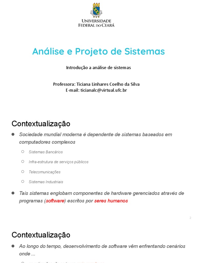 Análise e Projeto de Sistemas de Software | PDF | Testes de software ...