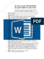 Atajos de Teclas en Microsoft Word para Que Sirve Cada Uno