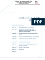 Table Des Matieres Generale: Manuel de Procedures Administratives, Financieres Et Operationnelles Rédigé