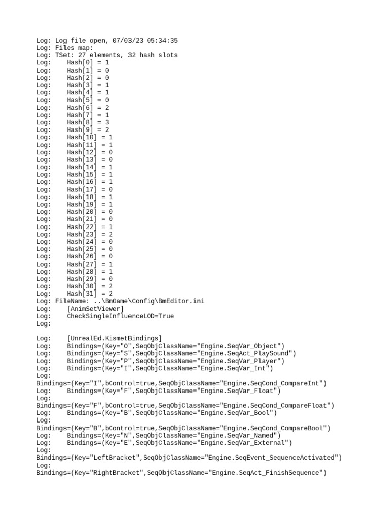 Unreal Engine Config Log Analysis | PDF | Building Engineering ...