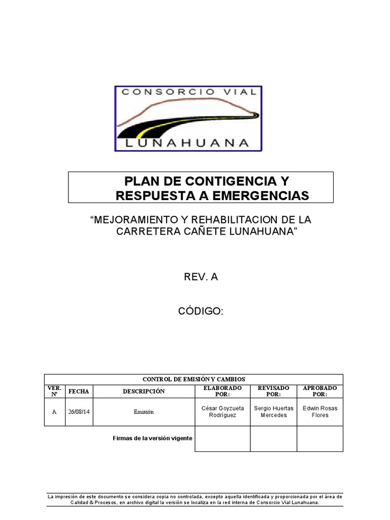 PLan de Contingencia CVL | PDF | Primeros auxilios | Seguridad y salud ...