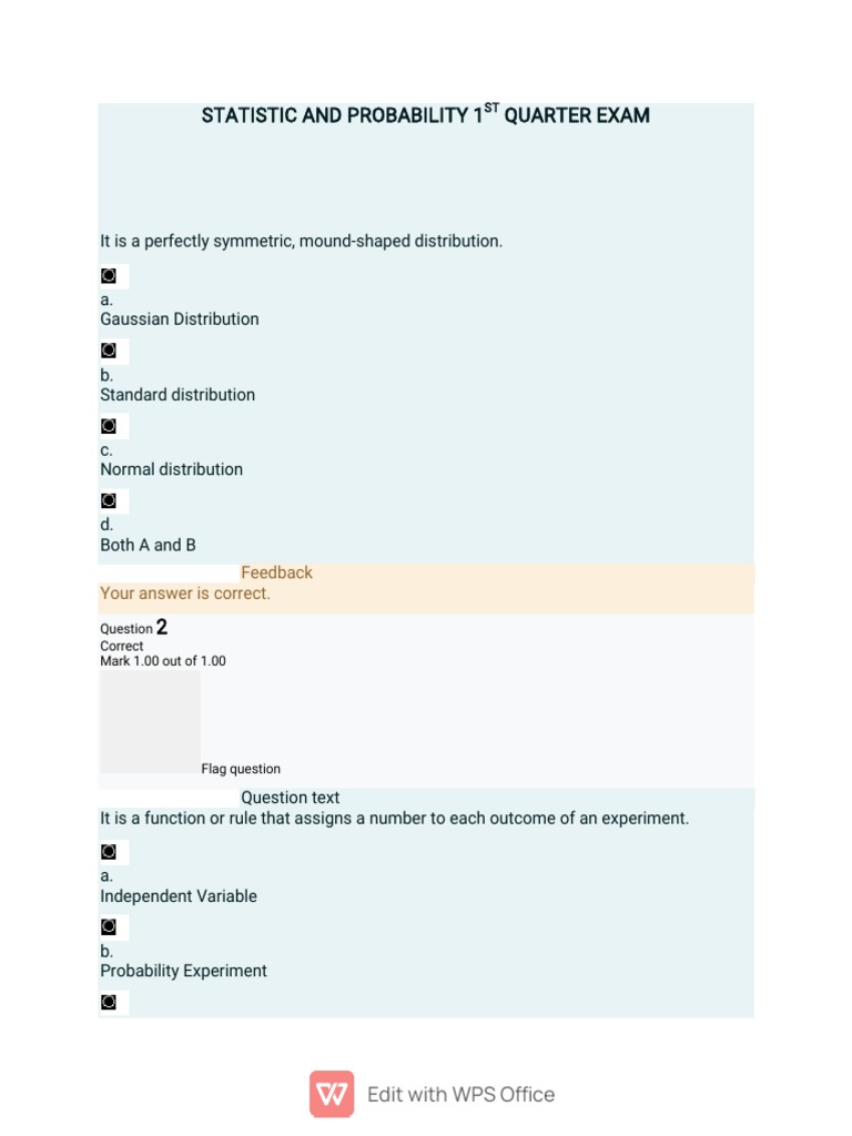 Probability and Statistics Exam Review | PDF | Probability Distribution ...