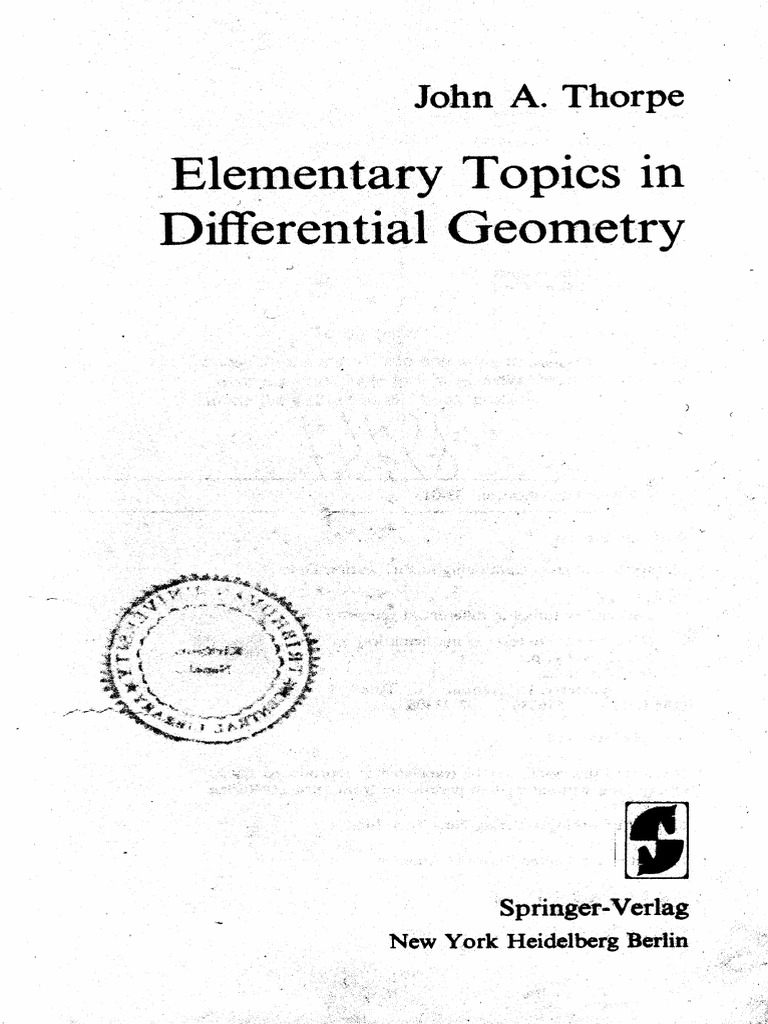 Elementary Topics in Differential Geometry PDF