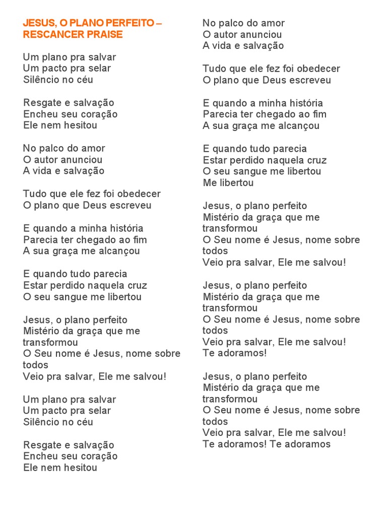 Jesus o Plano Perfeito | PDF