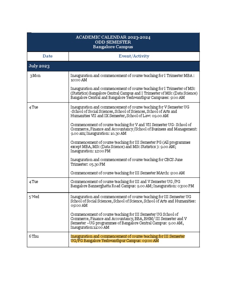 Academic Calendar 2023 2024 PDF Academic Term Educational
