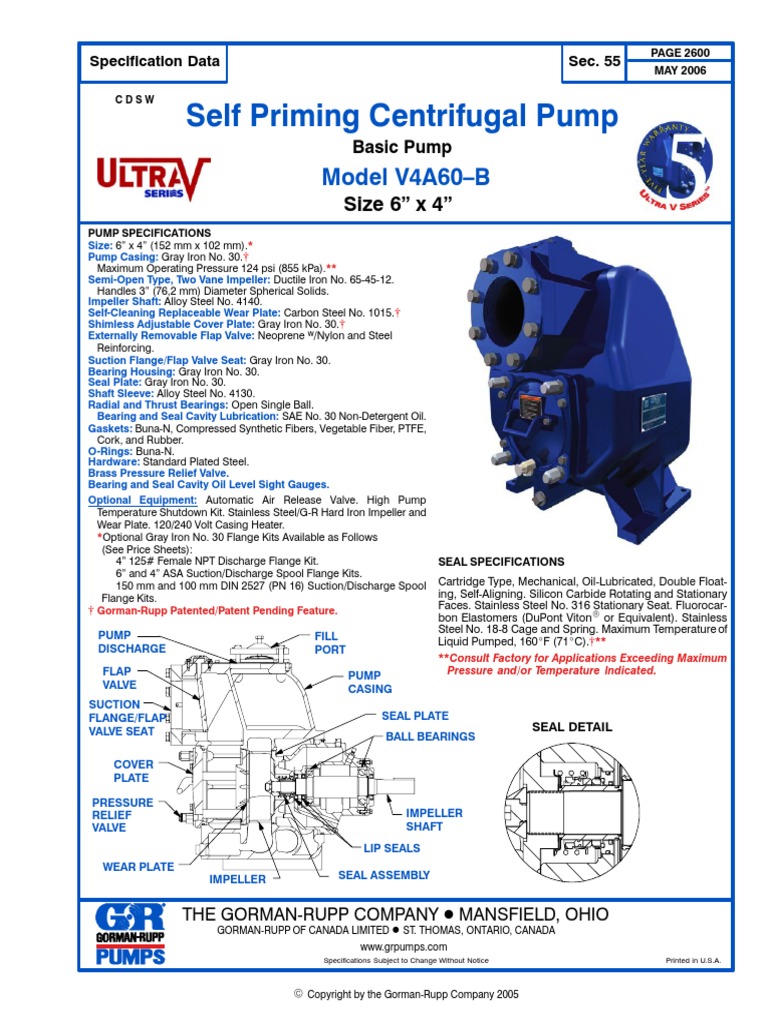 Ds 4 In High Head Single Stage V4A60 B PDF Pump Valve