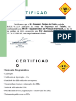 Certificado de Treinamento de NR 06 Anderson Dantas Da Costa