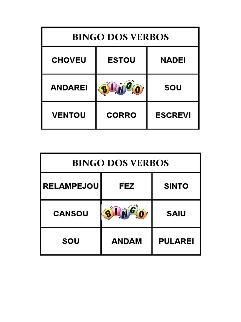 Bingo Dos Verbos