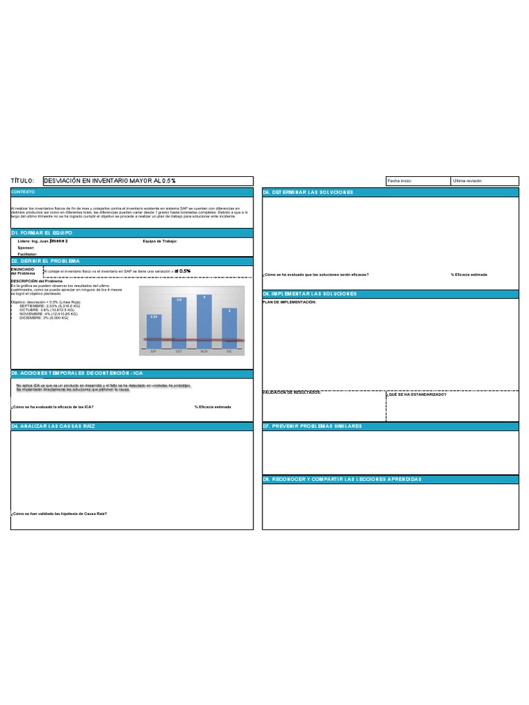 Formato 8d Ejemplo Pdf