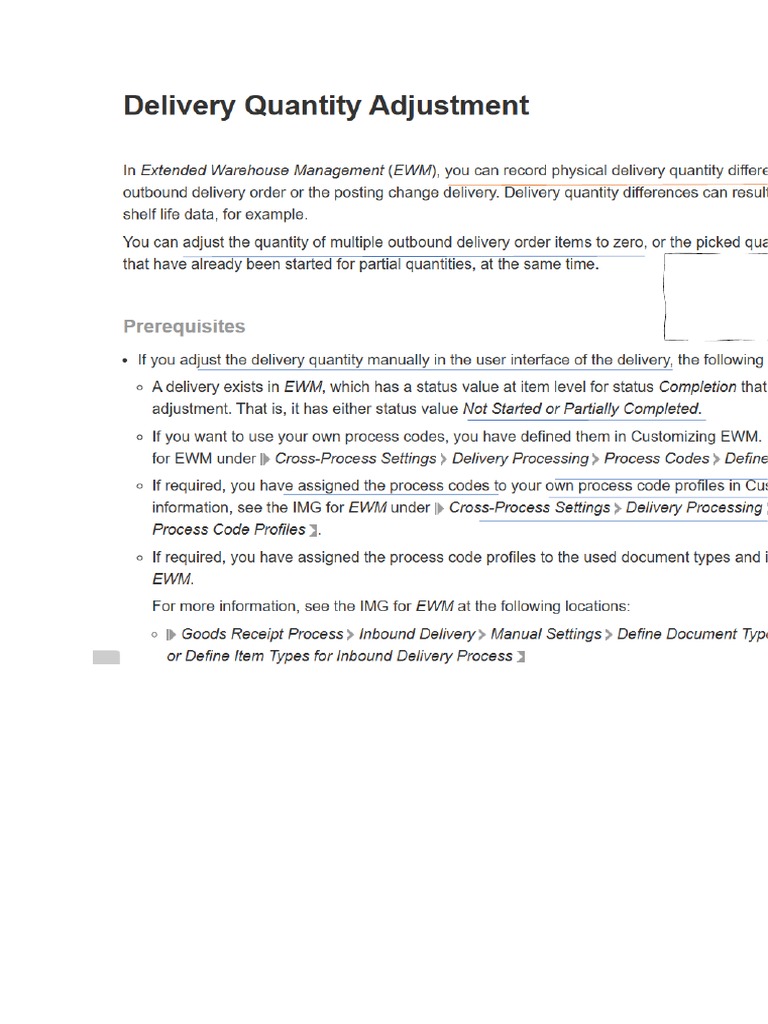 Delivery Quantity Adjustment PDF