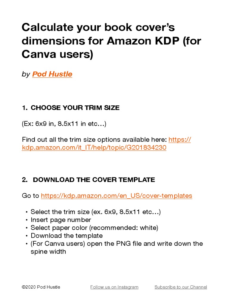 Pod Hustle Calculate Book Cover Dimensions PDF