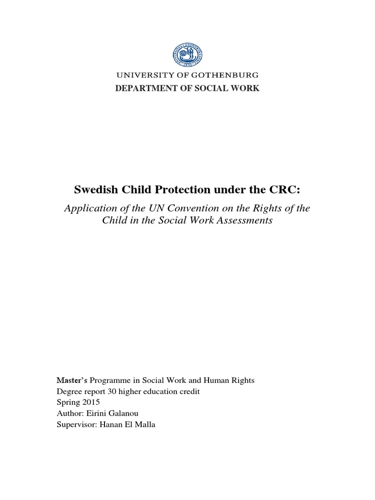 Swedish Child Protection Under The CRC | PDF | Child Abuse | Convention ...