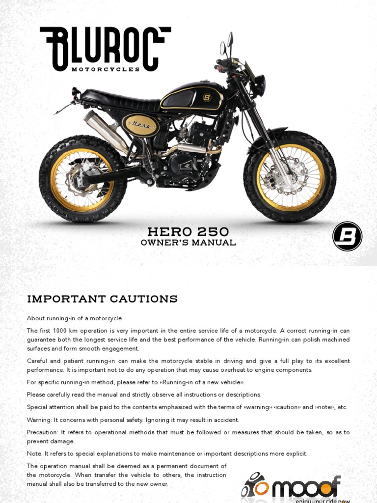 Bluroc Hero-250 Manual EN-2021 | PDF | Gasoline | Clutch