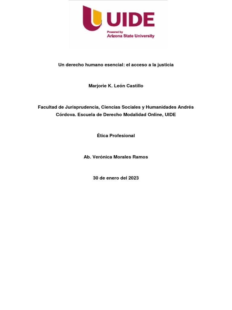 Acceso a la Justicia: Derecho Humano Esencial | PDF | Derechos humanos ...