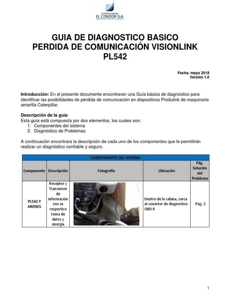 Diagnóstico de Pérdida de Comunicación PL542 | PDF | Informática ...