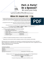 Port-A-Party Sponsor Form Pioneer Days