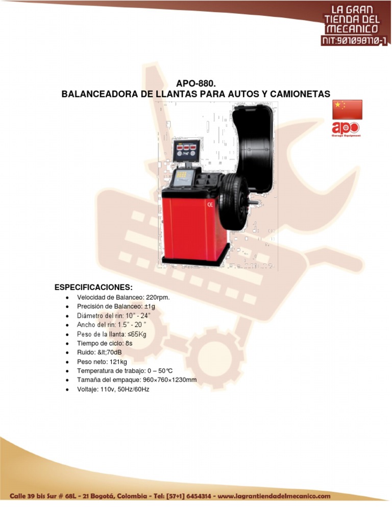 Balanceadora de Neumáticos MIDE-960 | PDF | Tecnología