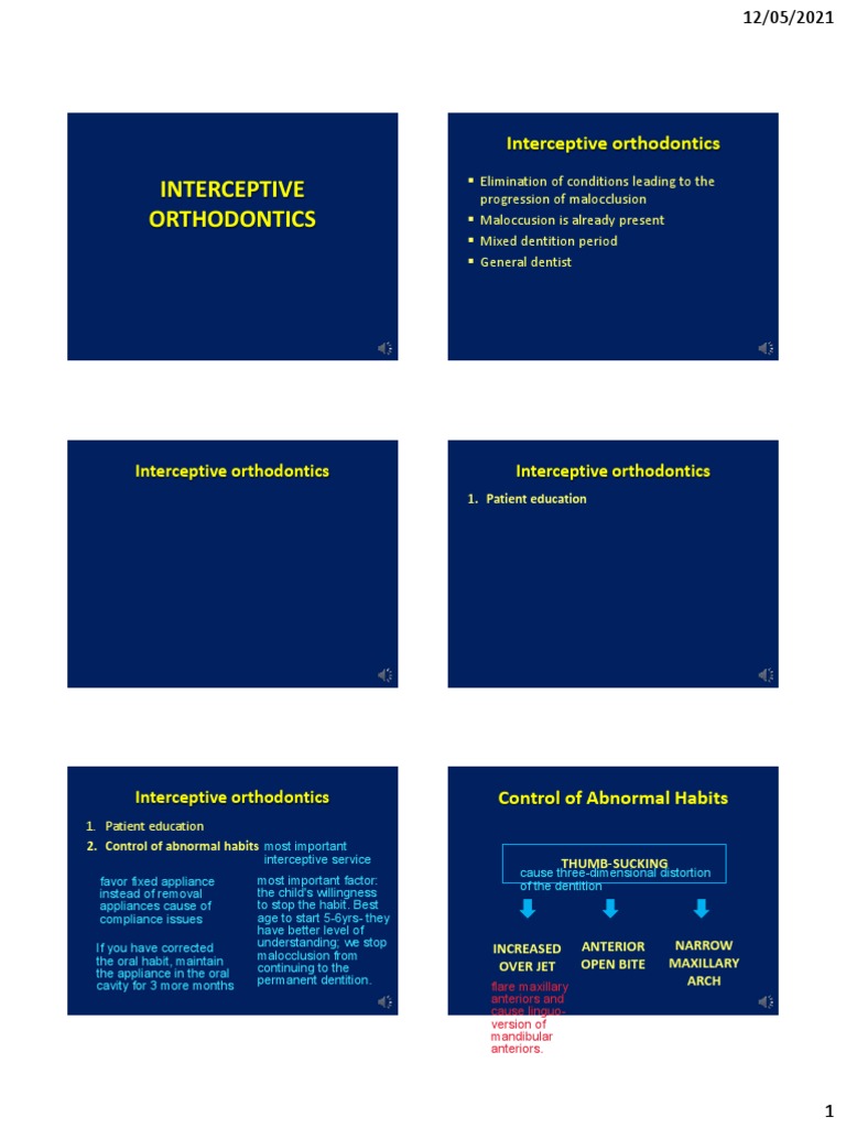 Interceptive Orthodontics Overview | PDF | Orthodontics | Dental Anatomy