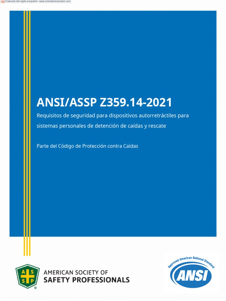 Ansi assp z359 14 2021 pdf conector el ctrico acero