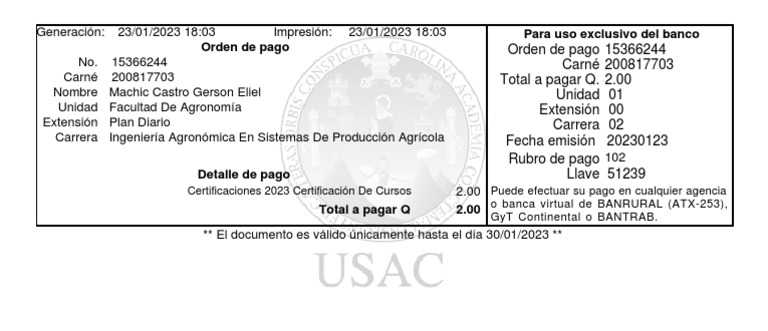 Orden de Pago | PDF | Finanzas y dinero