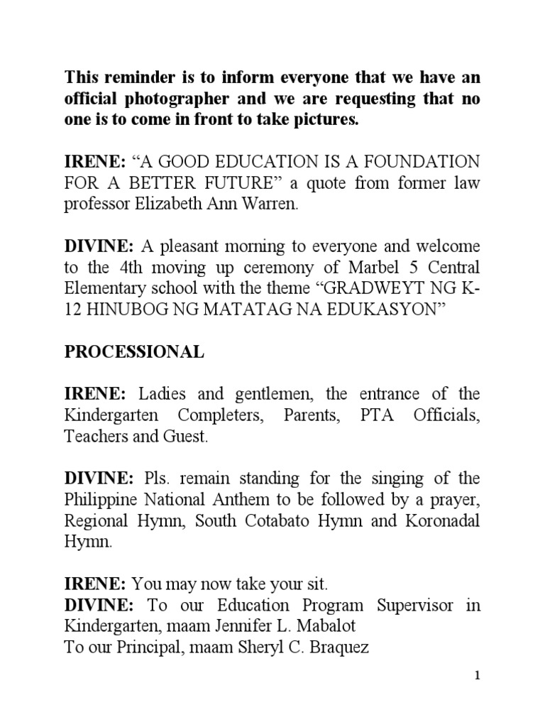 Moving Up Script | PDF