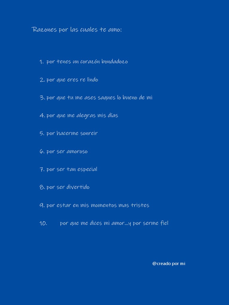 10 Razones por las que te amo | PDF