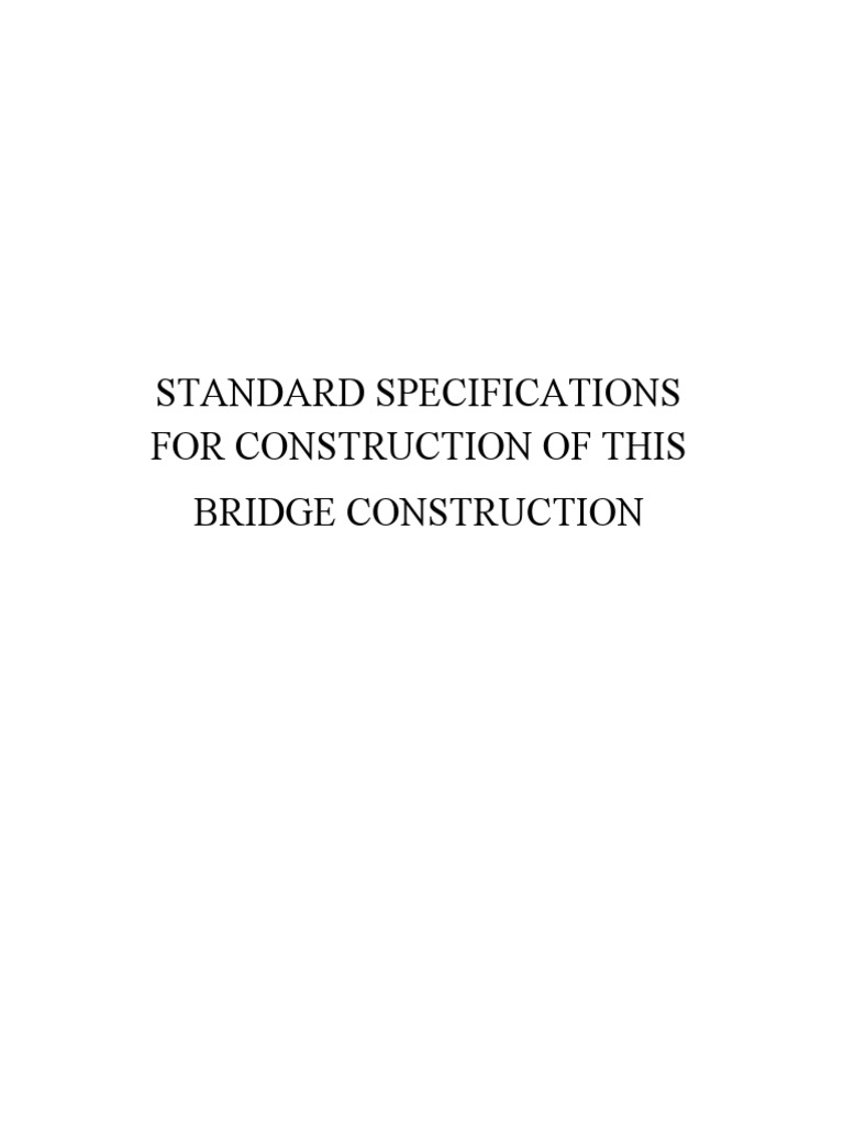 Bridge Standard Specifications PDF Concrete Fly Ash