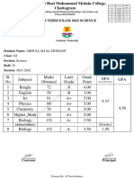 Xi Mid Term Exam 2022 Science: Government Hazi Muhammad Mohsin College, Chattogram