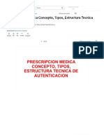 Prescripcion Medica Concepto, Tipos, Estructura Tecnica - PDF - Prescripción Médica - Medicamentos Con Receta