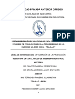 Universidad Privada Antenor Orrego: Facultad de Ingeniería Escuela Profesional de Ingeniería Industrial