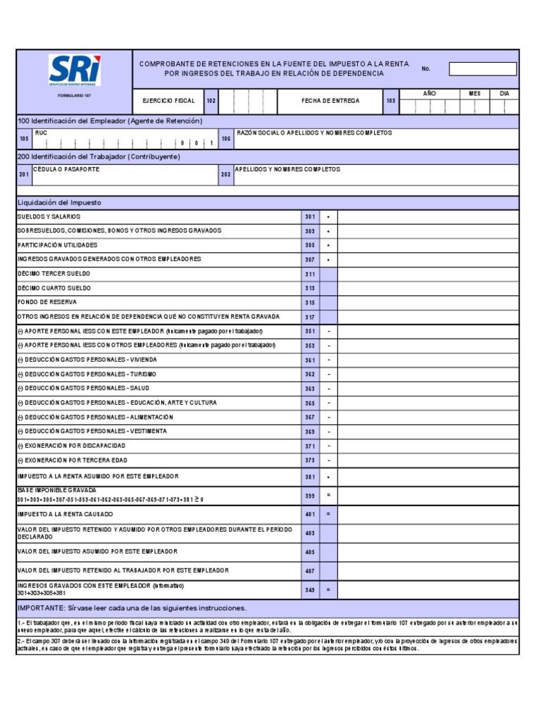 Sri formulario 107 pdf impuesto sobre la renta impuestos