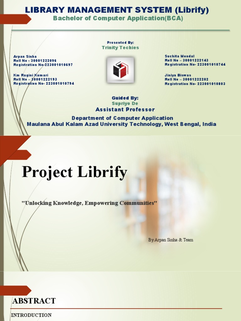 Librify Final Presentation | PDF | Databases | User (Computing)
