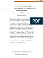 The Vietnamese Classifiers ', ' and The Natural Semantic Metalanguage (NSM) Approach: A Preliminary Study