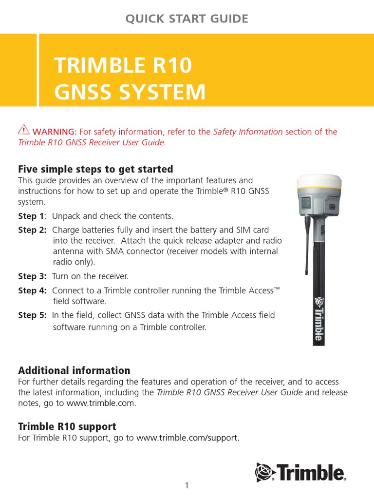 TrimbleR10 Quick Ref ENG | PDF | Usb | Battery Charger