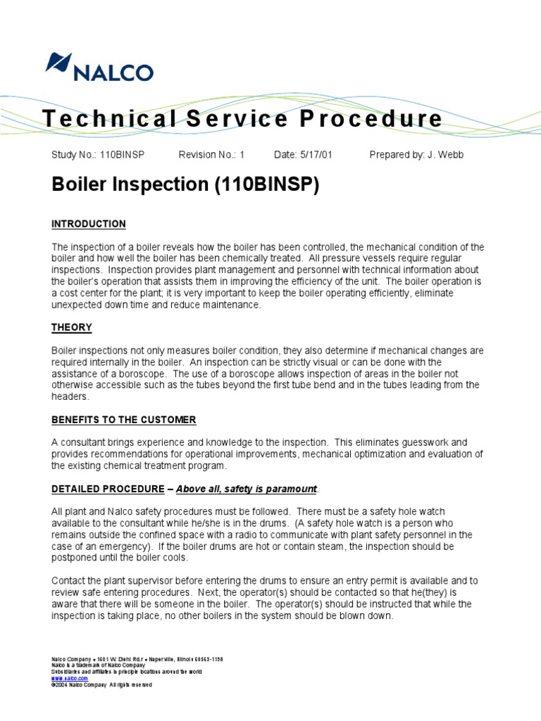 Boiler Inspection Procedure Overview | PDF | Boiler | Safety