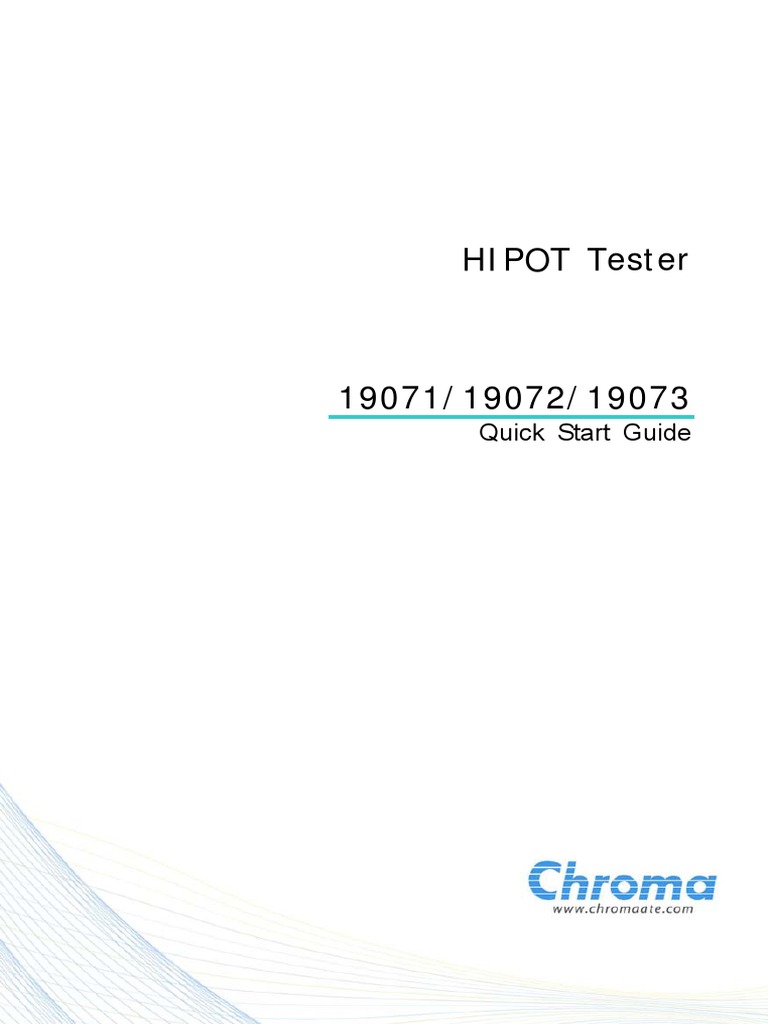 Chroma 19071 and 19073 Quick Staart Guide | PDF | Fuse (Electrical ...
