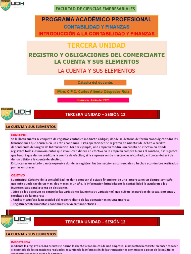 Registro y Elementos de la Cuenta Contable | PDF | Contabilidad | Economias