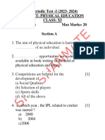Class-Xi Physical Education First Periodic Test QP