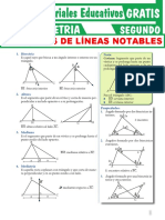 Ejercicios de Líneas Notables para Segundo Grado de Secundaria