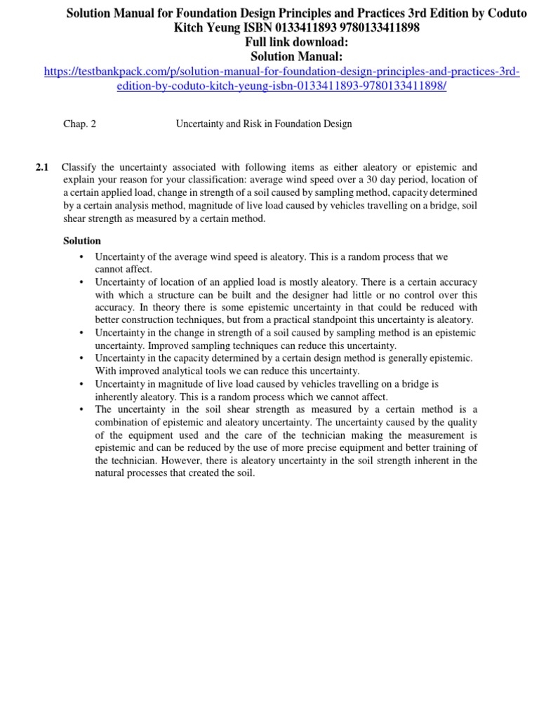 Foundation Design Principles and Practices 3rd Edition by Coduto Kitch ...