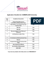 Cumberland Documents Checklist